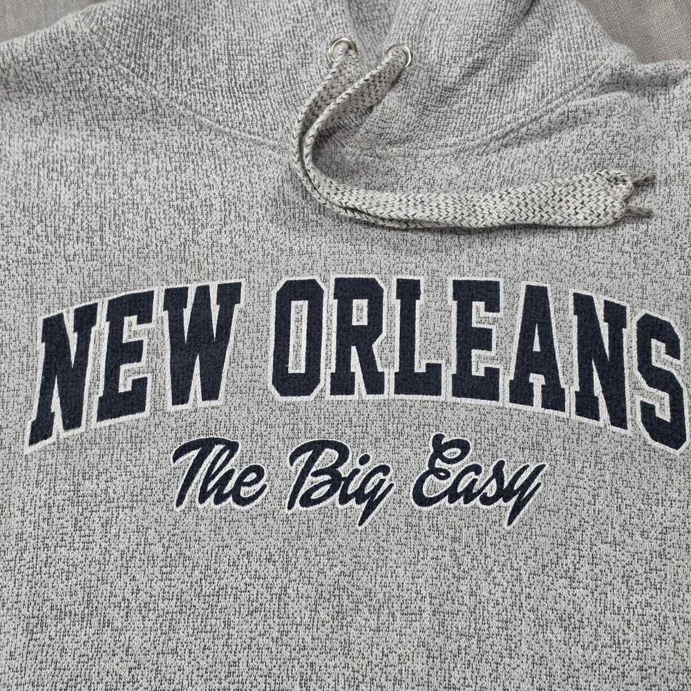 Pacific & Co Hoodie Mens Large Grey Good New Orleans Big Easy Graphic Pullover
